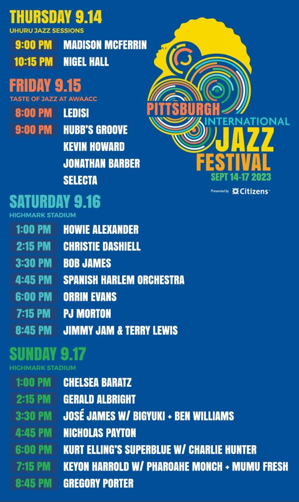 Pittsburgh International Jazz Festival Sept 1417, 2023